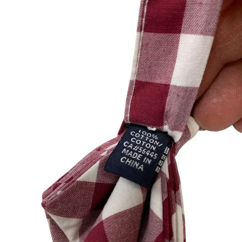 J. Crew Crewcuts Boys Size L/XL Bow Tie Red White Gingham Check Print